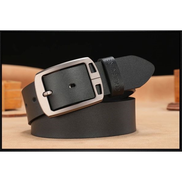 COOLERFIRE Mens Genuine Italian Leather Belt - Black